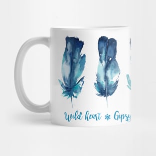 Wild heart Gipsy soul. Feather art Mug